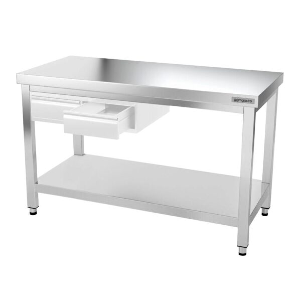 Nerezový pracovný stôl PREMIUM - 1500x600mm - s podnožou a vzperami - Image 10