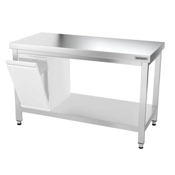 Nerezový pracovný stôl PREMIUM - 1400x600mm - s podnožou a vzperami - Image 11