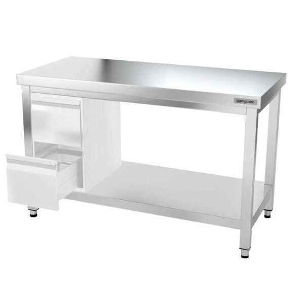Nerezový pracovný stôl PREMIUM - 1500x600mm - s podnožou a vzperami - Image 12