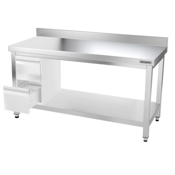 Nerezový pracovný stôl PREMIUM - 1800x600mm - s podnožou, podperou a podperou - Image 10