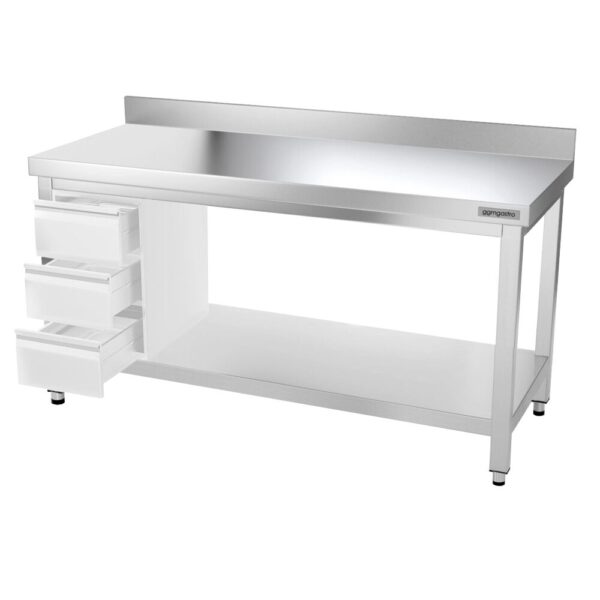Nerezový pracovný stôl PREMIUM - 1500x600mm - s podnožou, podperou a podperou - Image 12