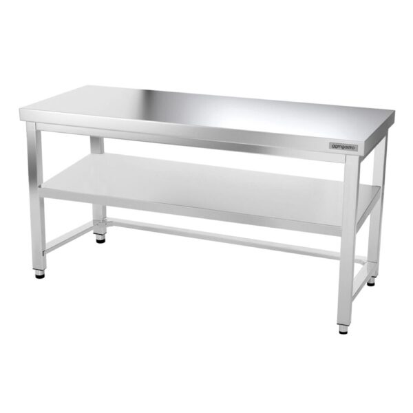 Nerezový pracovný stôl PREMIUM - 1500x600mm - s podnožou a vzperami - Image 24
