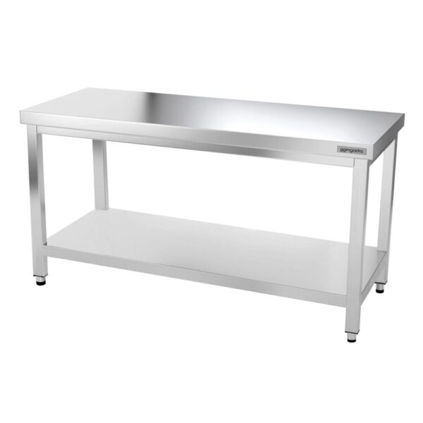 Nerezový pracovný stôl PREMIUM - 1500x600mm - s podnožou a vzperami - Image 27