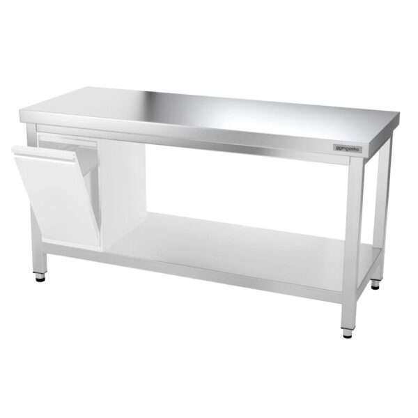 Nerezový pracovný stôl PREMIUM - 1500x600mm - s podnožou a vzperami - Image 29