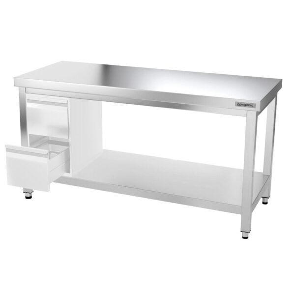 Nerezový pracovný stôl PREMIUM - 1500x600mm - s podnožou a vzperami - Image 30