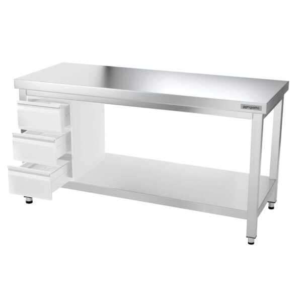 Nerezový pracovný stôl PREMIUM - 1500x600mm - s podnožou a vzperami - Image 31