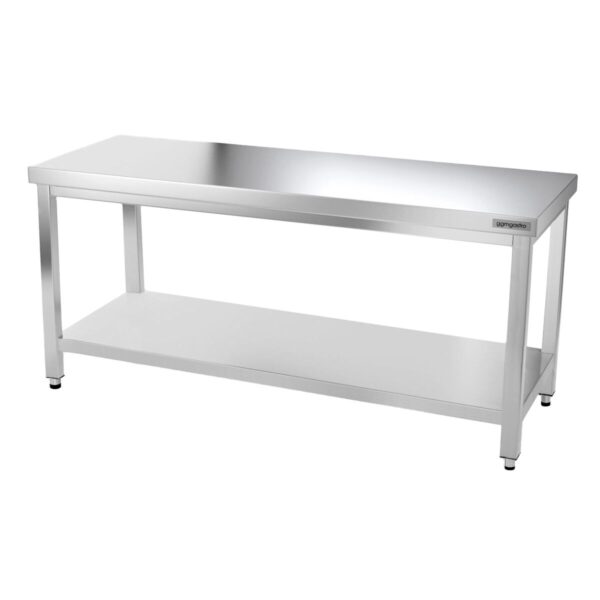 Nerezový pracovný stôl PREMIUM - 1800x600mm - s podnožou a vzperami - Image 5