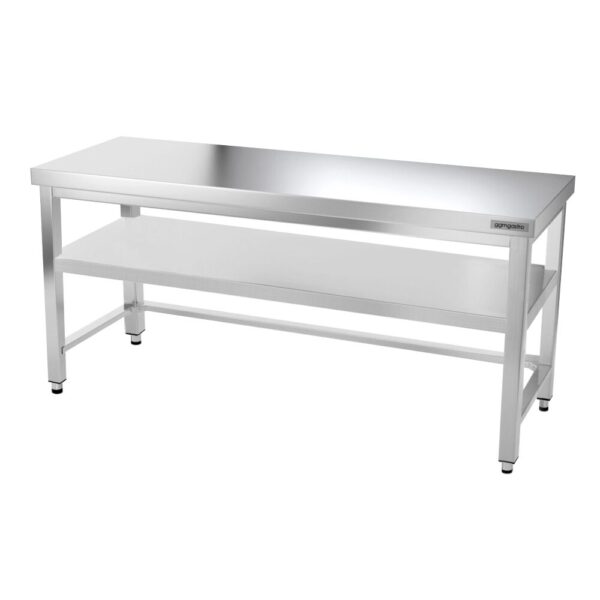 Nerezový pracovný stôl PREMIUM - 1800x600mm - s podnožou a vzperami - Image 9