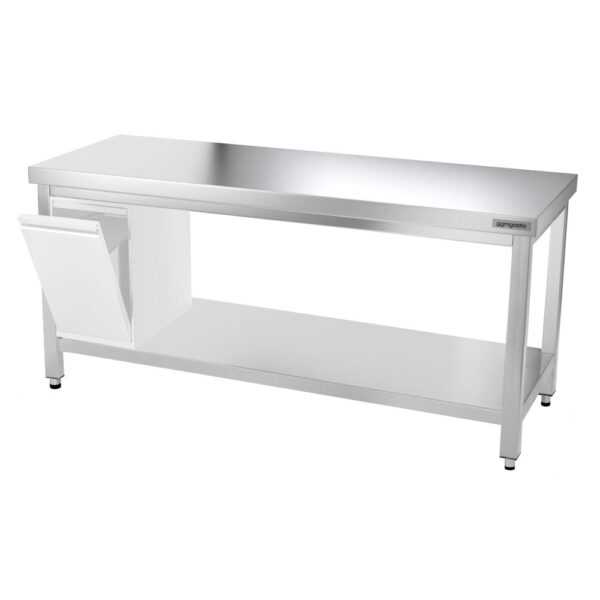 Nerezový pracovný stôl PREMIUM - 1800x600mm - s podnožou a vzperami - Image 11