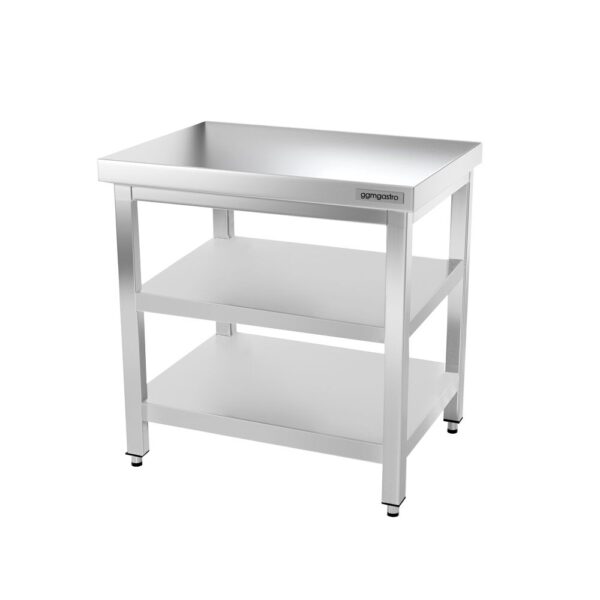 Nerezový pracovný stôl PREMIUM - 700x600mm - so základnou policou a medzipoličkou - Image 4