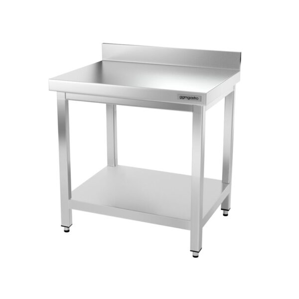 Nerezový pracovný stôl PREMIUM - 800x600mm - s podnožou, podperou a podperou - Image 6