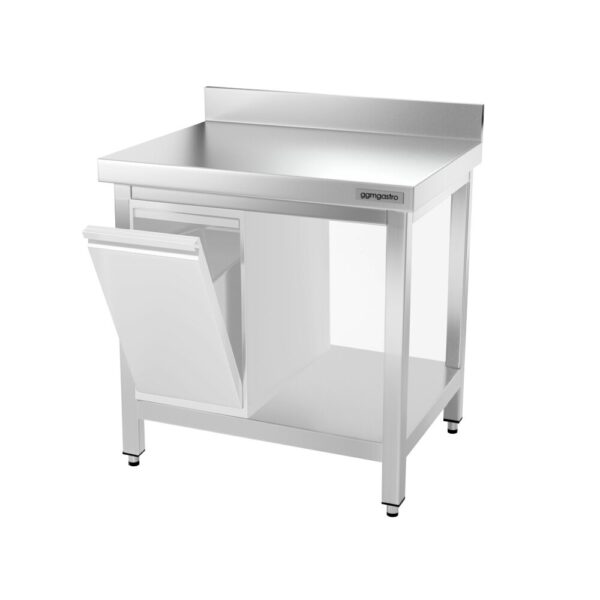 Nerezový pracovný stôl PREMIUM - 600x600mm - s podnožou, podperou a podperou - Image 7