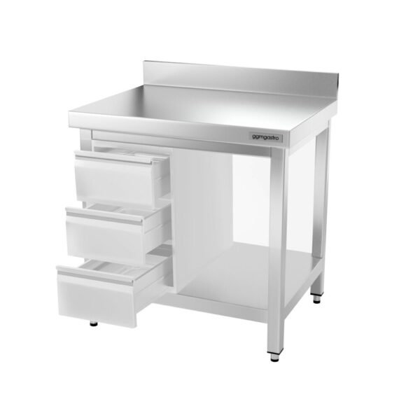 Nerezový pracovný stôl PREMIUM - 700x600mm - s podnožou, podperou a podperou - Image 9