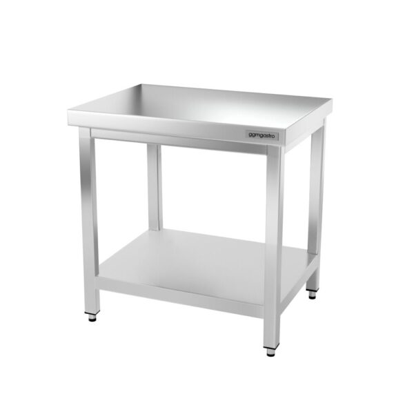 Nerezový pracovný stôl PREMIUM - 800x600mm - s podnožou a vzperami - Image 7