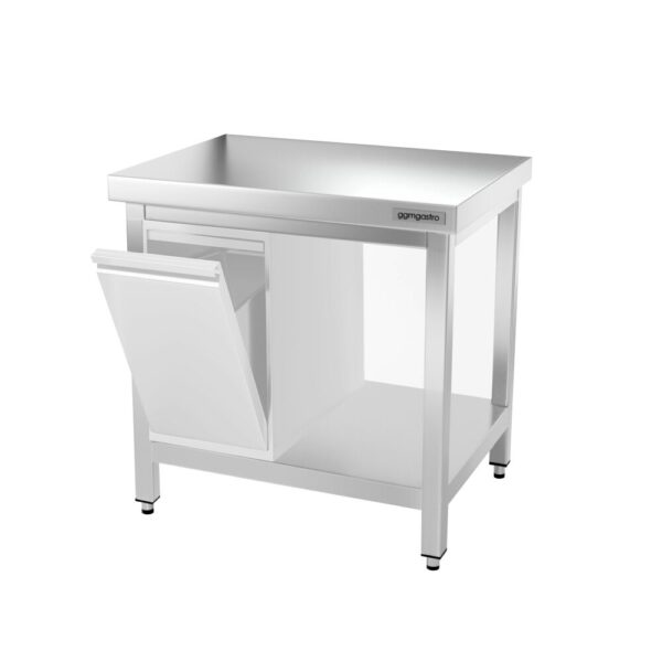 Nerezový pracovný stôl PREMIUM - 600x600mm - so základňou a vzperami - Image 8