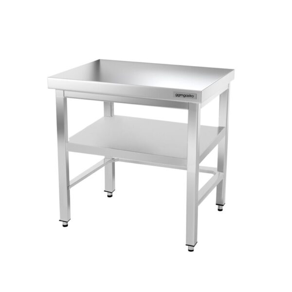Nerezový pracovný stôl PREMIUM - 600x600mm - so základňou a vzperami - Image 11