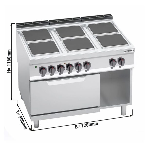 Elektrický sporák - 21 kW - 6 platní štvorcových + elektrická rúra statická - 7,5 kW - Image 3