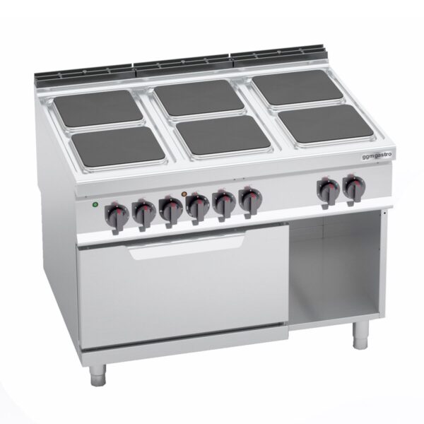 Elektrický sporák - 21 kW - 6 platní štvorcových + elektrická rúra statická - 7,5 kW
