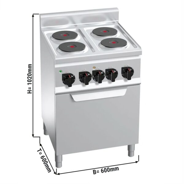 Elektrický sporák - 8 kW - 4 platne okrúhle - vrátane elektrickej rúry - 3 kW