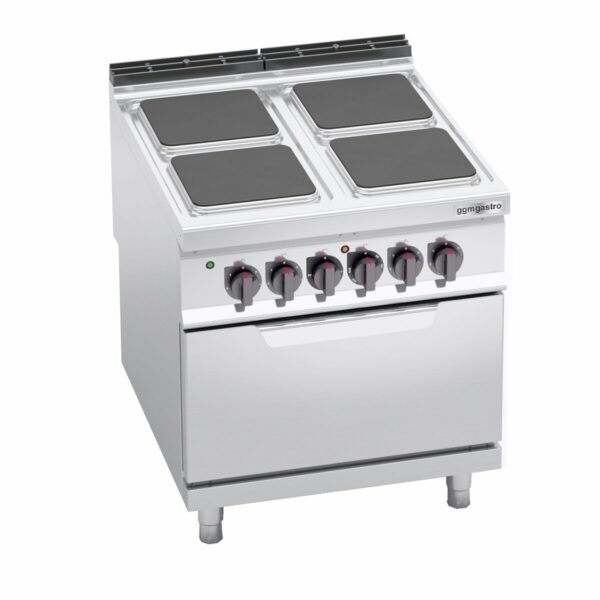 Elektrický sporák - 14 kW - 4 platne štvorcové - vrátane elektrickej rúry statickej - 7,5 kW