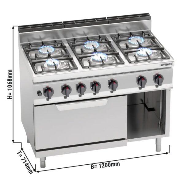 Plynový sporák - 33,5 kW - 6 horákov - vrátane elektrickej rúry statickej - 7,5 kW - Image 4