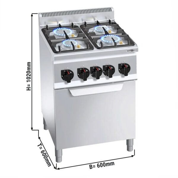 Plynový sporák - 19 kW - 4 horáky - vrátane elektrickej rúry- 3 kW - Image 5
