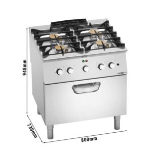 Plynový sporák - 24 kW - 4 horáky - vrátane elektrickej rúry - 4,7 kW
