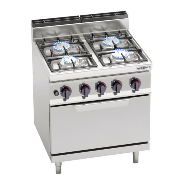 Plynový sporák - 21,5 kW - 4 horáky - vrátane plynovej rúry - 7,8 kW
