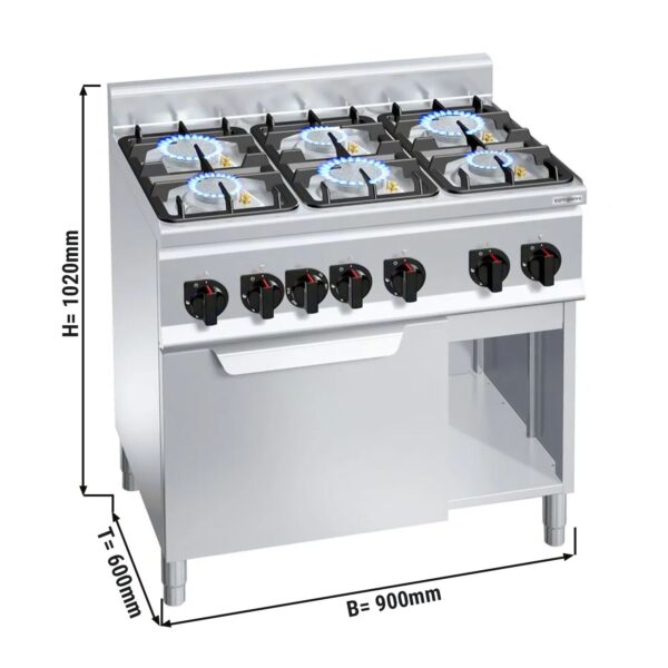 Plynový sporák - 28,5 kW - 6 horákov - plynová rúra - 3,5 kW