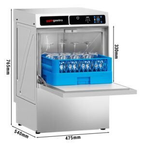 Umývačka skla - digitálna - 3,30 kW - so saponátom, oplachovým prostriedkom a odtokovým čerpadlom