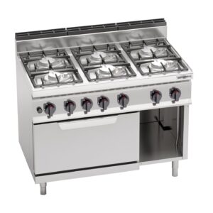 Plynový sporák - 33,5 kW - 6 horákov - vrátane elektrickej rúry statickej - 7,5 kW