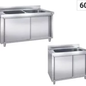 Umývacie vaňe na umývanie hrncov so skrinkou 600 mm
