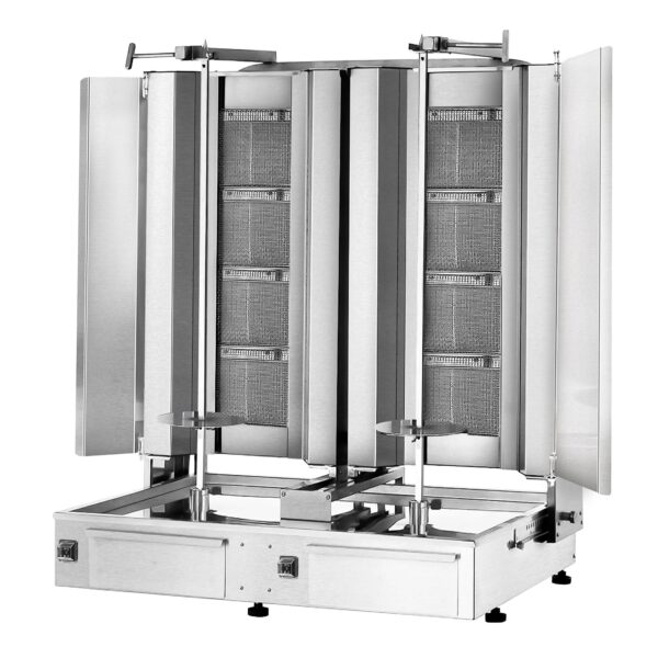 Plynový gyros/ gril na kebab - 4+4 horáky - max 120 kg - vrátane 2 krytov a 2 krídlových dverí - Image 12
