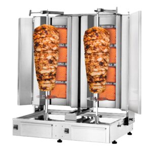 Plynový gyros/ gril na kebab - 4+4 horáky - max 120 kg - vrátane 2 krytov a 2 krídlových dverí