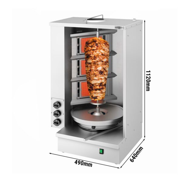 Plynový gril na kebab shawarma/doner - 3 horáky - max - Image 7