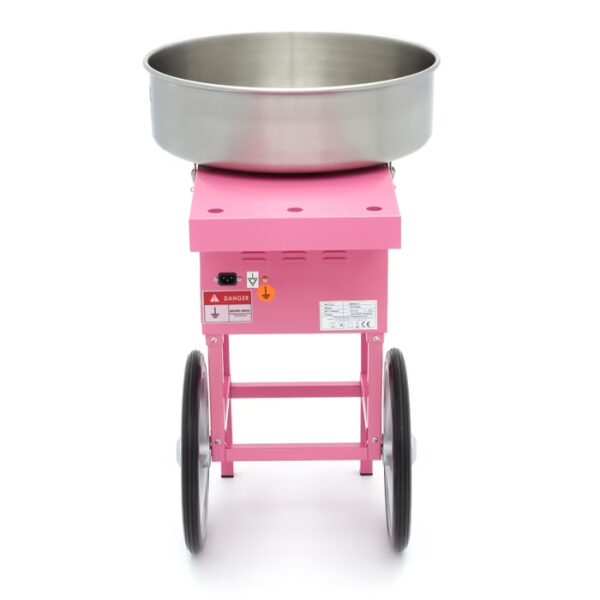 Stroj na cukrovú vatu s vozíkom – Ø 52 cm – ružový - Image 10