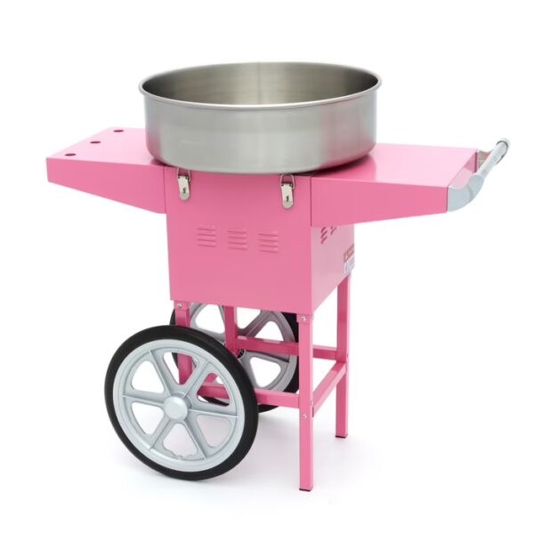 Stroj na cukrovú vatu s vozíkom – Ø 52 cm – ružový - Image 9