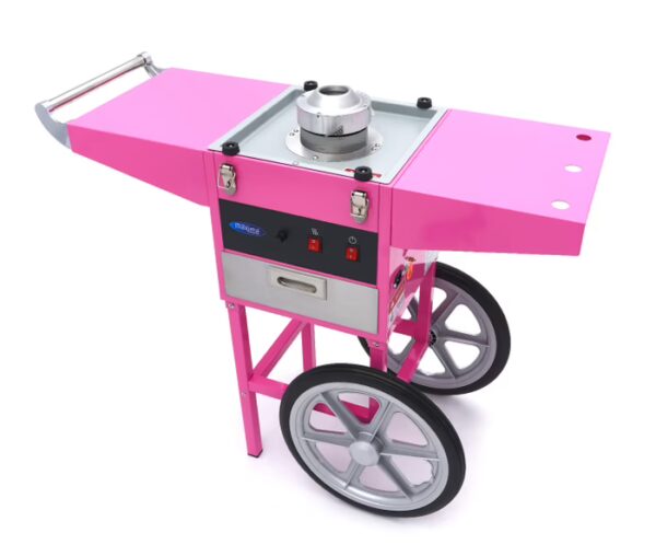 Stroj na cukrovú vatu s vozíkom – Ø 52 cm – ružový - Image 3