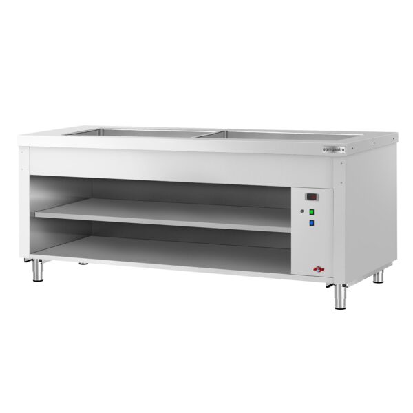 Bufetový pult KOPENHAGEN - 2310mm - s vaňou - s LED osvetlením - pre 6x GN 1/1 - nerez - Image 5