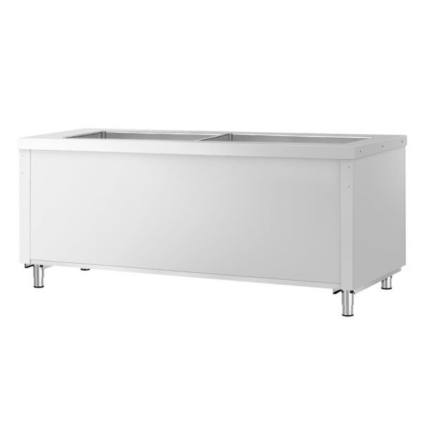 Bufetový pult KOPENHAGEN - 2310mm - s vaňou - s LED osvetlením - pre 6x GN 1/1 - nerez - Image 6