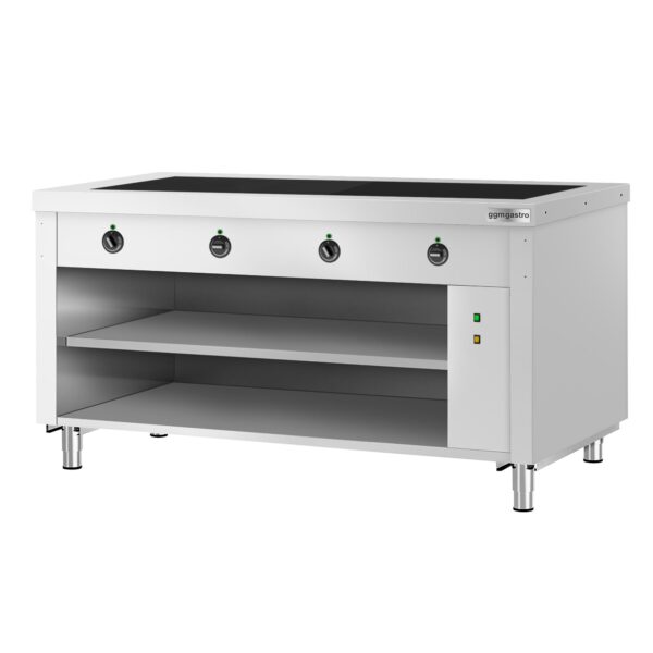 Bufetový pult KOPENHAGEN - 1560mm - s varnou doskou - nerez - Image 6