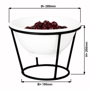 Etažér / bufetový stojan - čierny - vrátane 1 melamínovej misky - okrúhle