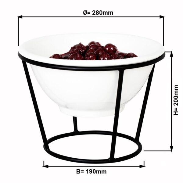 Etažér / bufetový stojan - čierny - vrátane 1 melamínovej misky - okrúhle