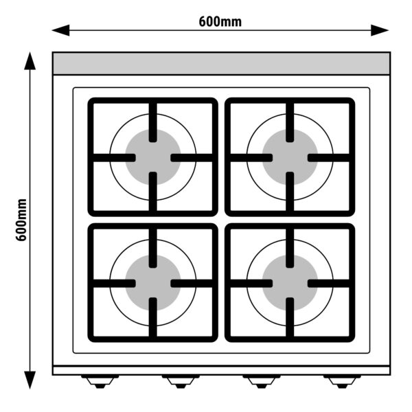 Plynový sporák - 12 kW - 4 horáky - Image 2