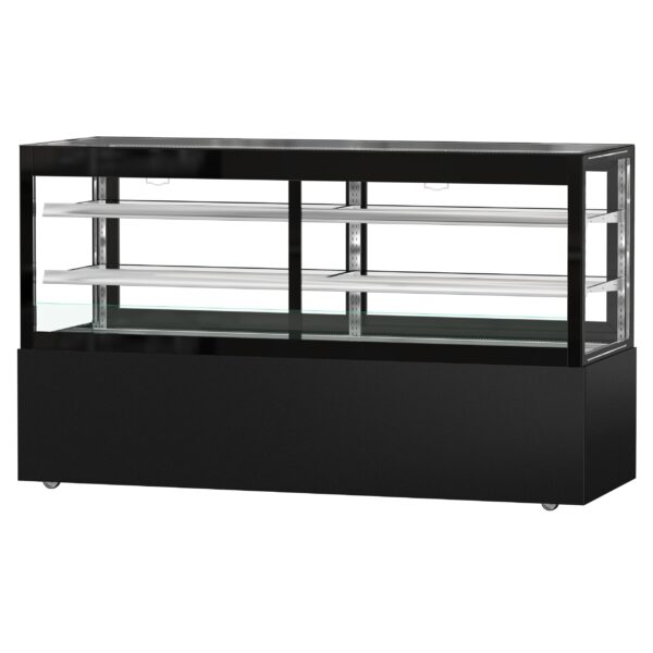 Predajná vitrína - MADRID Samoobsluha - 2000mm - dvojsklo - s 2 policami - čierna matná - Image 5