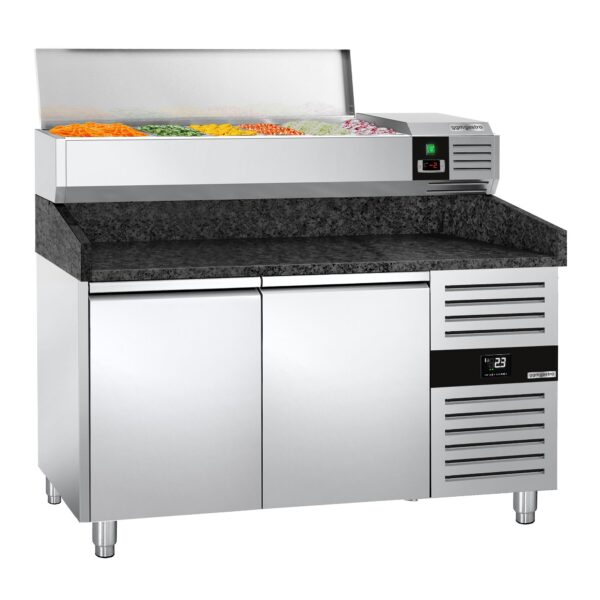 Chladiaci stôl na pizzu PREMIUM - 1500x800mm - s 2 dvierkami - vrátane chladiacej vitríny - 6x GN 1/3 - Image 5
