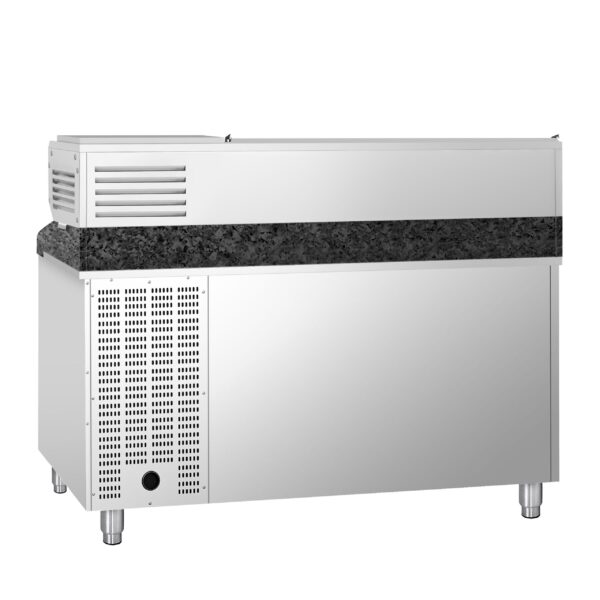 Chladiaci stôl na pizzu PREMIUM - 1500x800mm - s 2 dvierkami - vrátane chladiacej vitríny - 6x GN 1/3 - Image 6