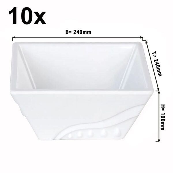 (10 kusov) Melamínová misa pre Etažér/ Buffet stojan - Výška: 100 mm