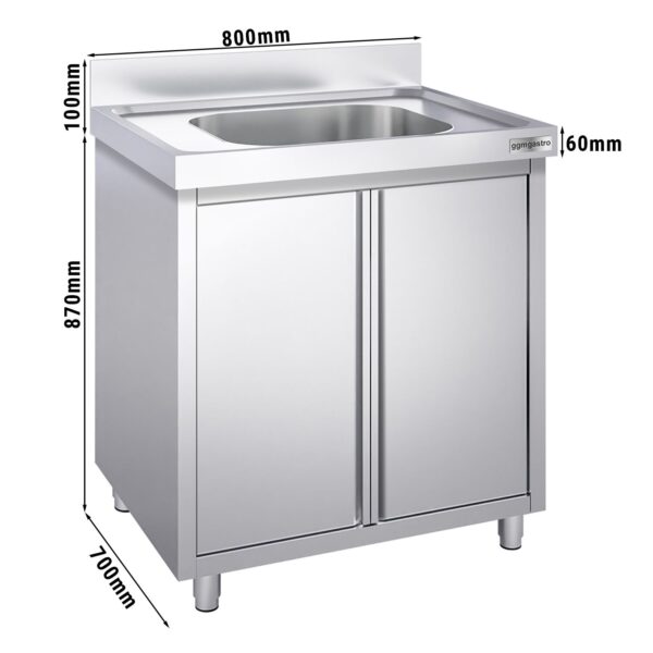 Nerezová drezová skrinka ECO - 600x600mm - 1 umývadlo - Š400xH400xV250mm (Kópia) - Image 5