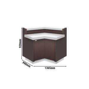 Rohová pokladňa RIGA - 1360mm - 45° vnútri